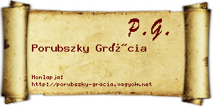 Porubszky Grácia névjegykártya