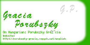 gracia porubszky business card